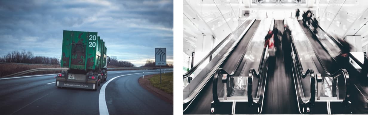 superelevation road and escalator